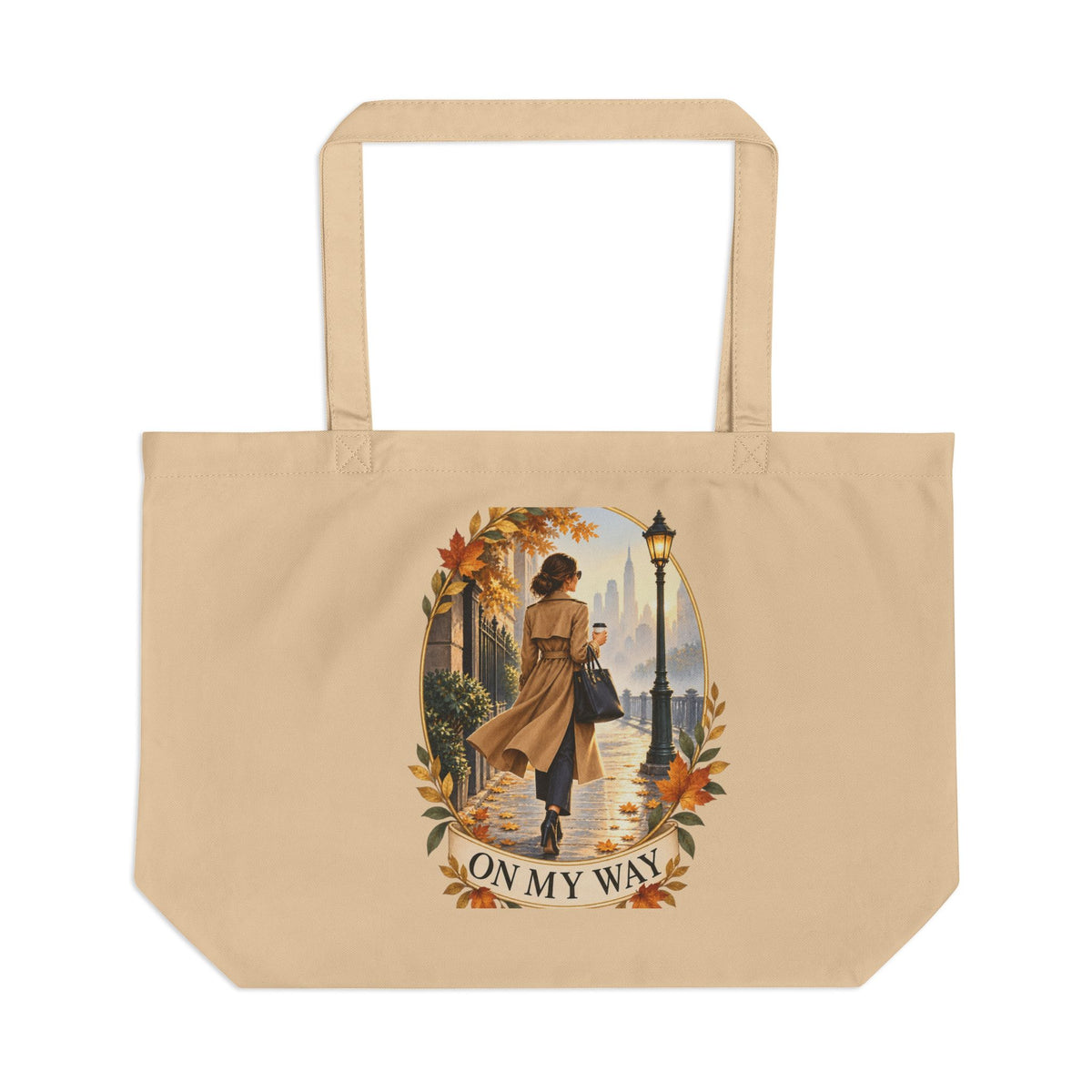 On My Way Fall Tote | Large Organic Cotton Bag