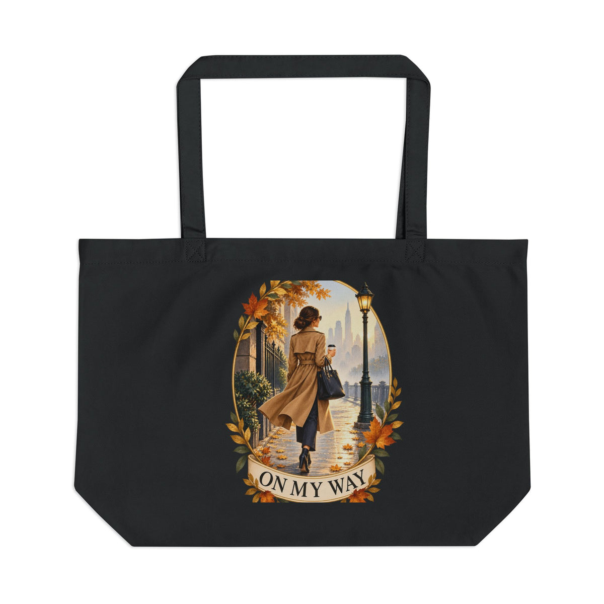 On My Way Fall Tote | Large Organic Cotton Bag